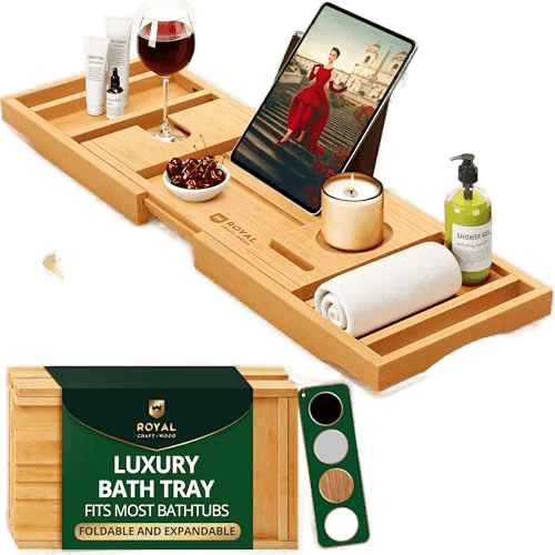 Royal Craft Bamboo Bath Tray Caddy